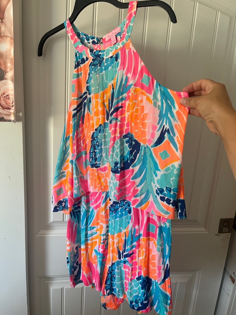 Lilly Pulitzer Edona Romper Tropical Print Halter Resort Vacation Size 10 - Picture 3 of 10